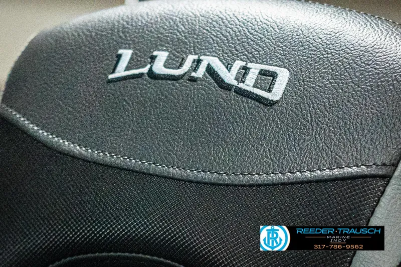 Slide: The Image of 2025 Lund 1775 Adventure Sport seat with logo, close-up view. - 37