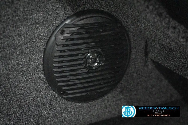 Slide: The Image of 2025 Lund 1775 Adventure Sport speaker detail with textured interior. - 39