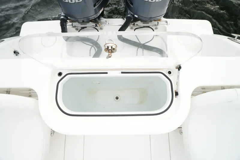 Slide: The Image of 2012 Invincible 33 Open Fisherman boat with dual engines and livewell. - 26