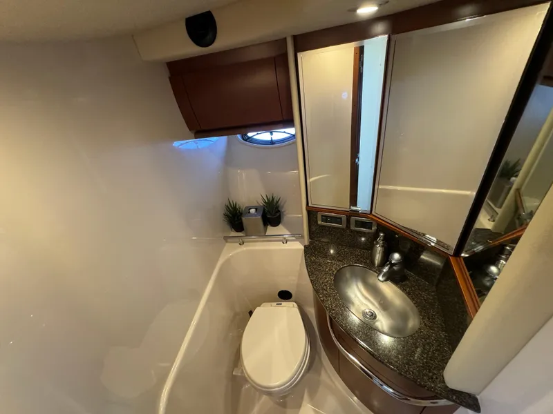 Slide: The Image of Luxurious bathroom in 2007 Sea Ray 440 Sundancer yacht with modern fixtures. - 22