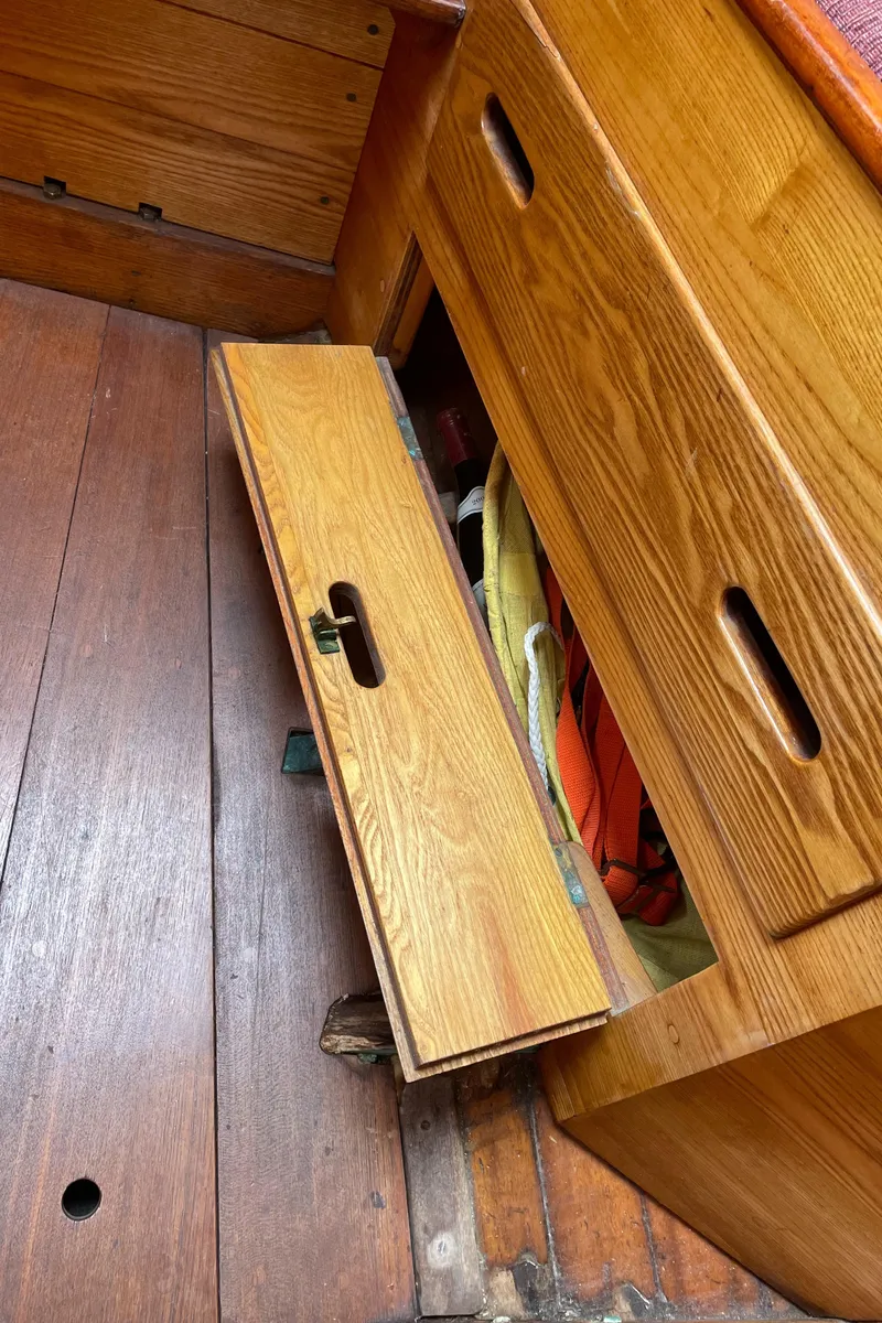 Slide: The Image of Wooden interior storage of 1961 Sparkman & Stephens Pipe Dream Cruising Sloop. - 19
