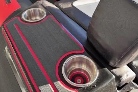 Slide: The Image of Highfield Jet 420 boat interior with cup holders, 2025 model. - 7