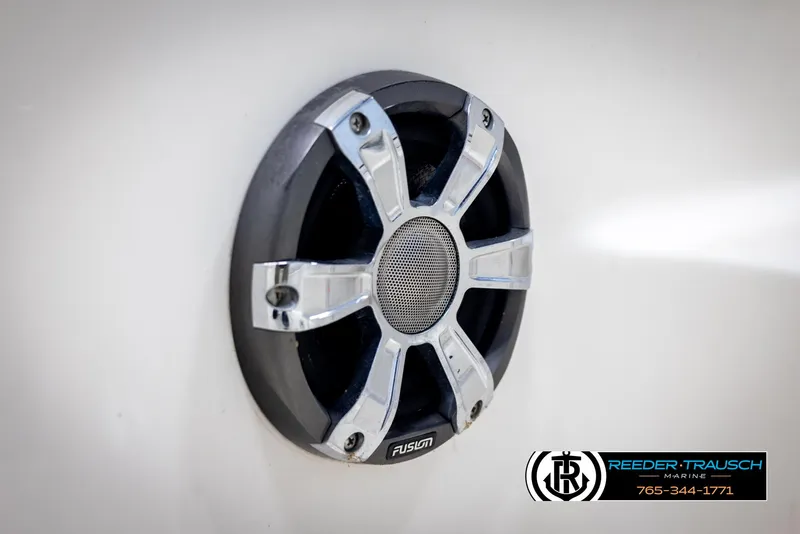 Slide: The Image of Close-up of a Fusion speaker on a 2002 Chaparral 243 Sunesta boat. - 41