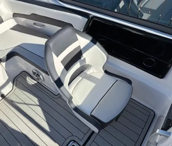 Slide: The Image of 2020 Yamaha Boats 195S interior with sleek seating and modern design. - 12