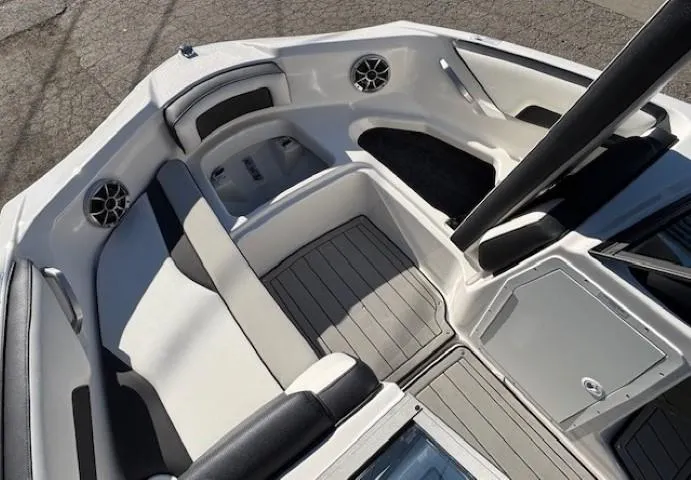 Slide: The Image of 2020 Yamaha Boats 195S interior with sleek seating and modern design. - 9