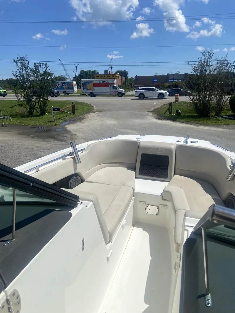 Slide: The Image of 2018 Boston Whaler 230 Vantage boat with beige interior. - 7