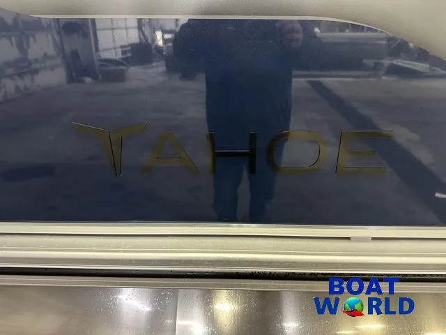 Slide: The Image of 2025 Tahoe Sport 23' Fish & Cruise boat logo at Boat World showroom. - 43