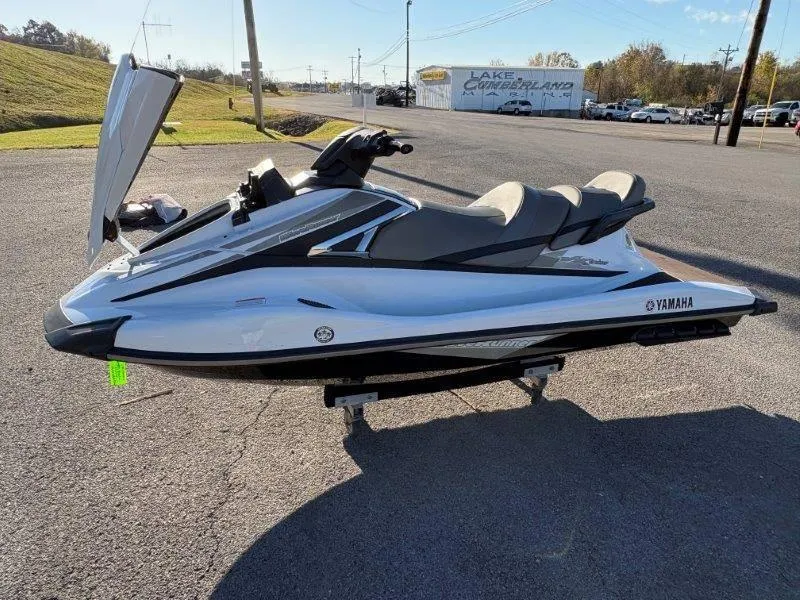 Slide: The Image of 2015 Yamaha Waverunner VX Cruiser jet ski parked on pavement. - 26