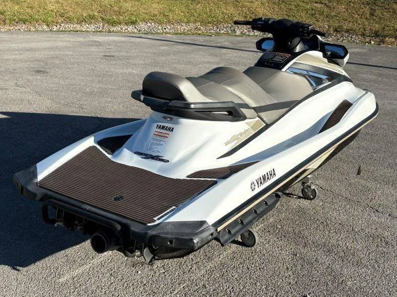 Slide: The Image of 2015 Yamaha Waverunner VX Cruiser jet ski on pavement, rear view. - 8