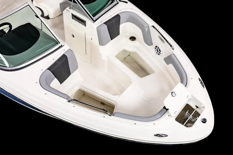 Slide: The Image of 2025 Chaparral SSI boat interior with seating and storage compartments. - 10
