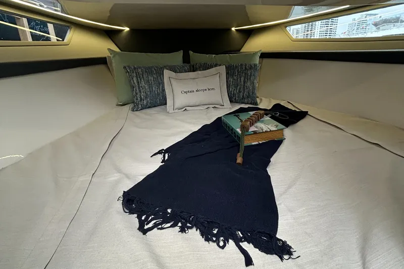 Slide: The Image of Luxurious cabin interior of 2024 Sessa Marine Key Largo 27 Outboard Line. - 18