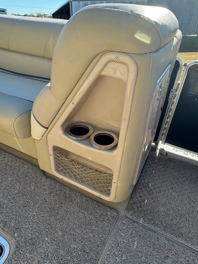 Slide: The Image of 2011 Harris 250GMSE boat seat with cup holders and storage net. - 8