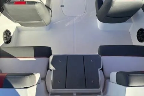 Slide: The Image of Interior of 2025 Tahoe T21 boat with seating and storage compartments. - 18