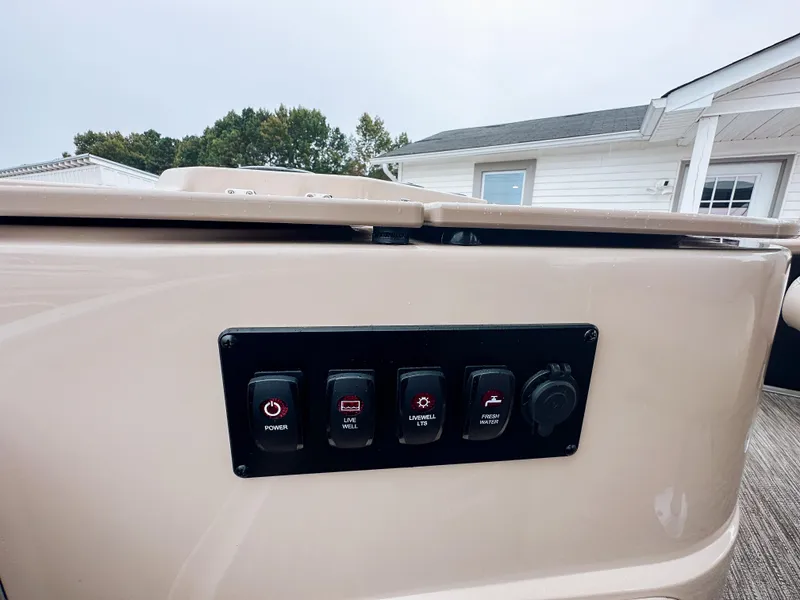 Slide: The Image of Control panel on 2024 Godfrey Sweetwater 22' Rear Fish & Cruise Tritoon boat. - 14