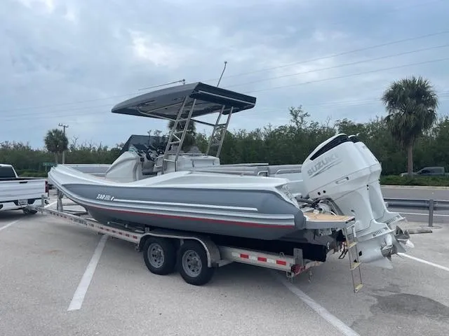 Slide: The Image of 2023 Zar Formenti 85 SL boat on trailer with Suzuki outboard motor. - 3
