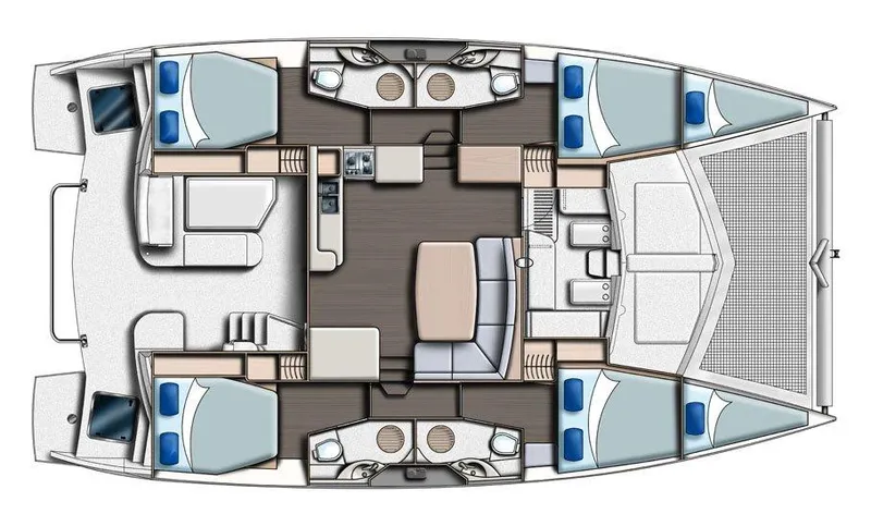 Slide: The Image of Manufacturer Provided Image: Leopard 44 Lower Deck 4 Cabin Layout Plan - 186