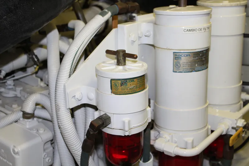 Slide: The Image of Engine components of a 2003 Viking 65 Convertible Enclosed Bridge yacht. - 40