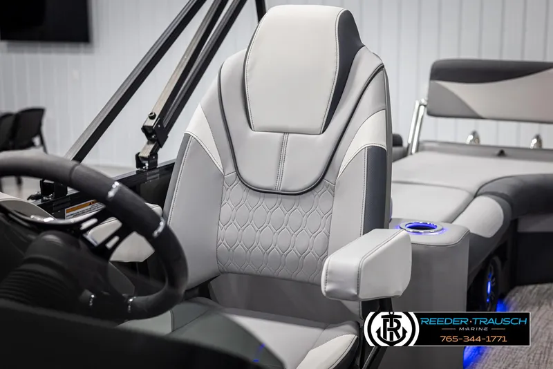 Slide: The Image of Luxurious 2025 Avalon LSZ QLS boat interior with premium seating and modern design. - 36