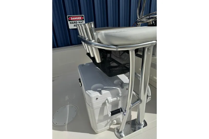 Slide: The Image of 2026 Bulls Bay 2200 boat console with steering wheel and controls. - 5