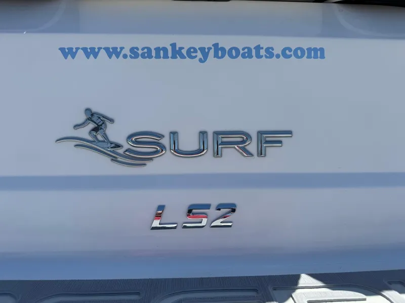 Slide: The Image of 2025 Regal LS2 Surf boat logo with website URL "sankeyboats.com". - 16