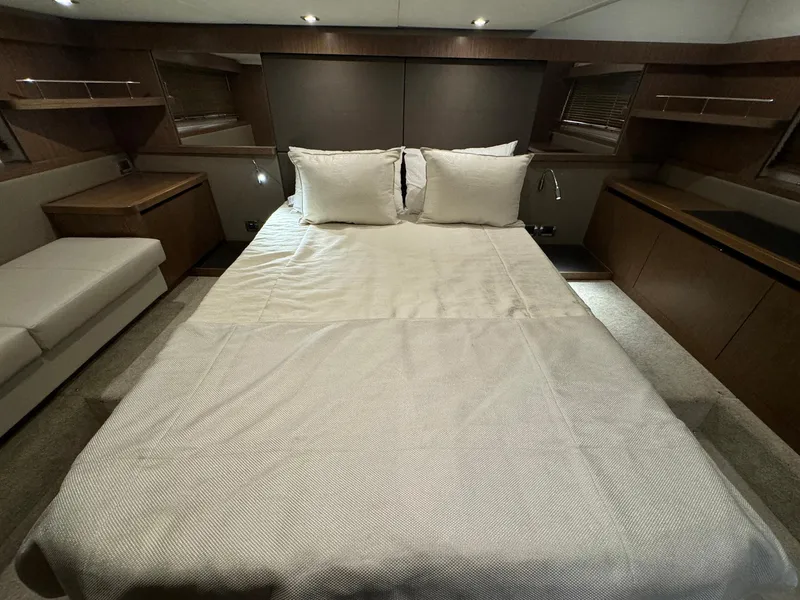 Slide: The Image of Luxurious bedroom interior of 2017 Sea Ray Sundancer 460 yacht. - 11