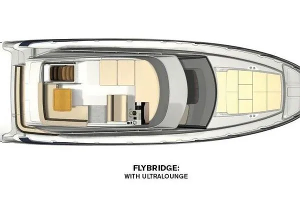 Slide: The Image of Top view of 2018 Regal 42 Fly yacht layout with ultralounge on flybridge. - 47