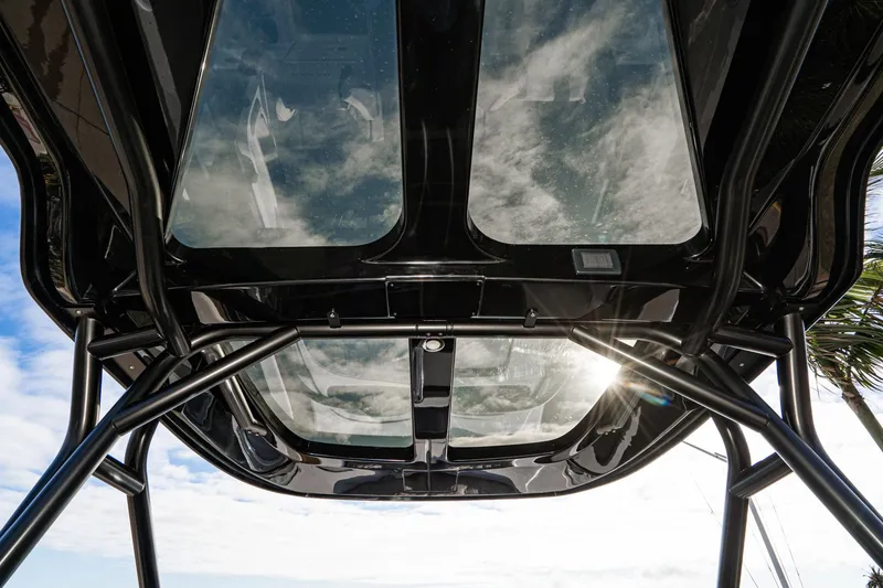 Slide: The Image of View of Navan S30 2025 boat's glass roof with sky reflection. - 28