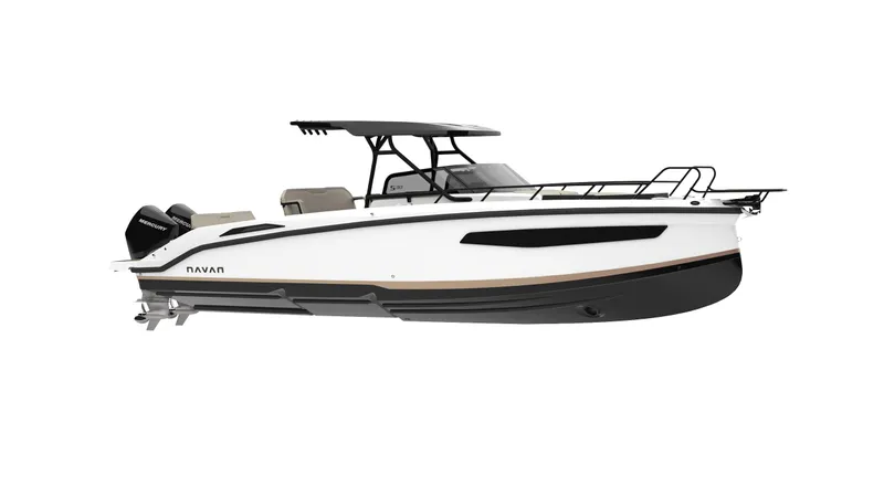 Slide: The Image of 2025 Navan S30 boat with sleek design and modern features. - 14