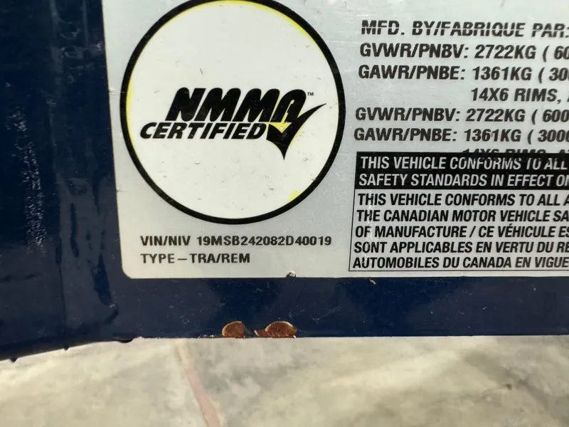 Slide: The Image of 2008 MasterCraft X-15 certification label with VIN and safety compliance details. - 12