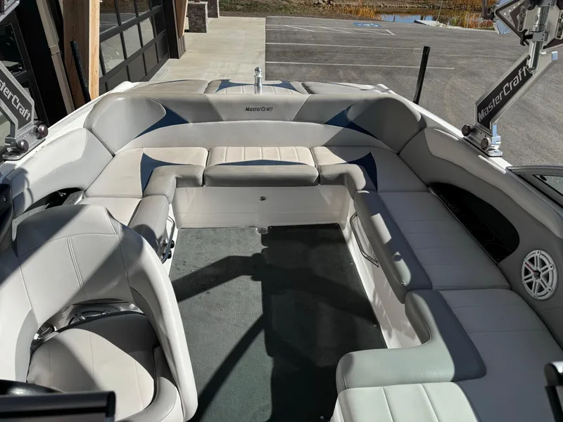 Slide: The Image of 2008 MasterCraft X-15 boat interior with spacious seating and modern design. - 5