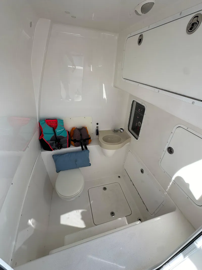 Slide: The Image of Interior of 2020 Invincible 39 Open Fisherman boat with storage and seating. - 20