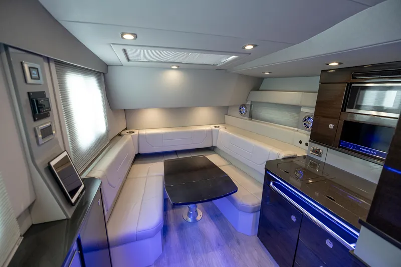 Slide: The Image of Luxurious interior of 2019 Formula 430 Super Sport Crossover with modern seating and lighting. - 46