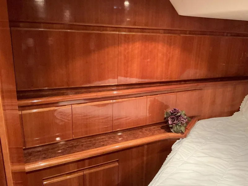 Slide: The Image of Luxurious wood interior of 2000 Novatec Islander 55 yacht cabin. - 36