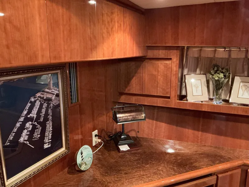 Slide: The Image of Luxurious interior of 2000 Novatec Islander 55 yacht with wood paneling and elegant decor. - 40