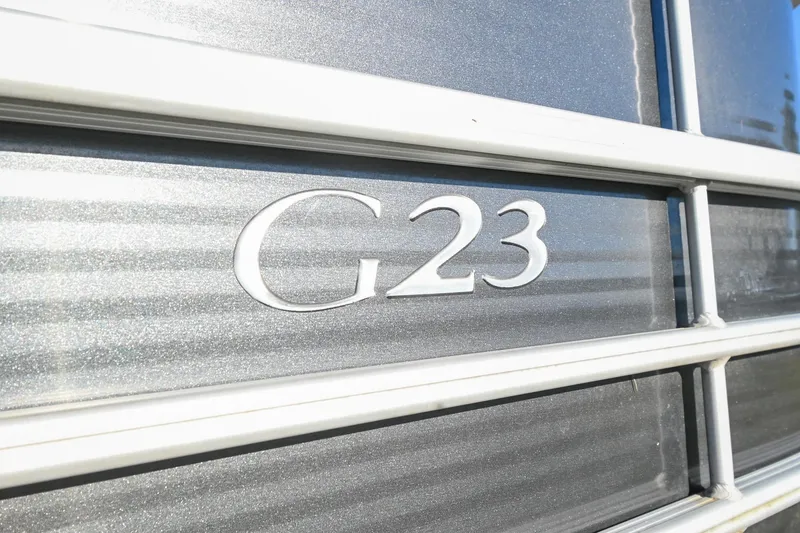 Slide: The Image of Close-up of 2017 Bennington 23 GCW boat model emblem. - 8