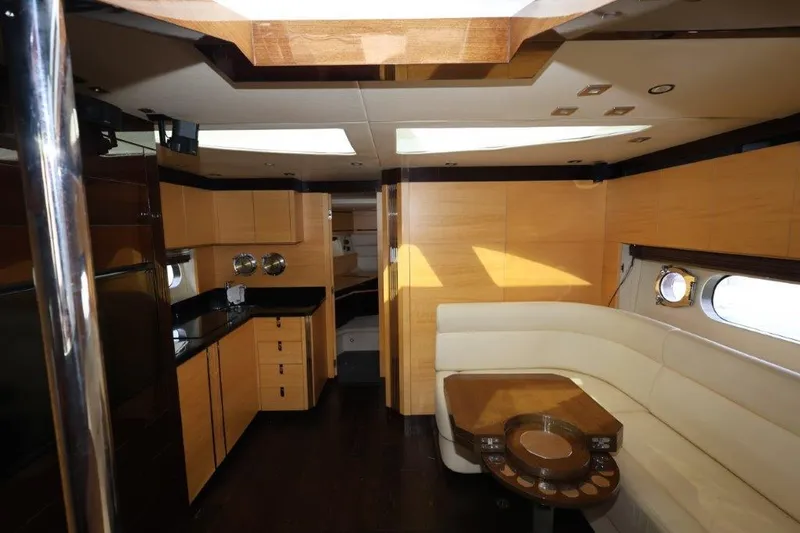 Slide: The Image of Luxurious interior of 2014 Sunseeker San Remo yacht with modern furnishings and elegant design. - 13