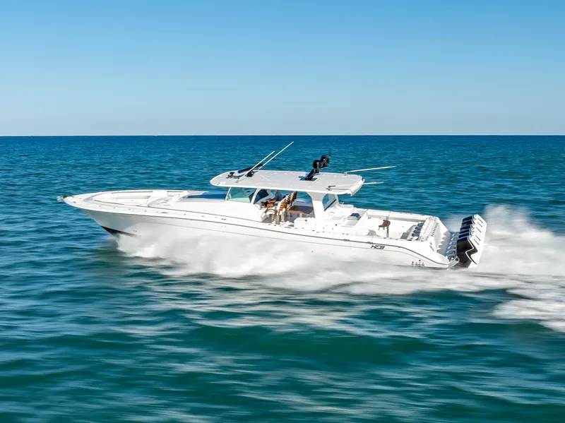 Slide: The Image of 2025 HCB 65 Estrella cruising on open ocean waters. - 0