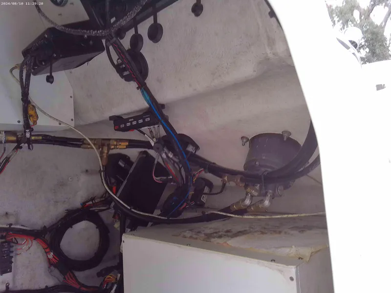 Slide: The Image of 2019 Jones Brothers 26 Cape Fisherman boat interior wiring and components. - 11