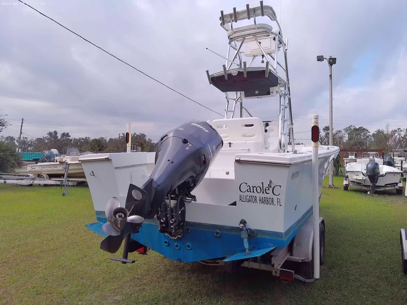 Slide: The Image of 2019 Jones Brothers 26 Cape Fisherman boat on trailer, Alligator Harbor, FL. - 3