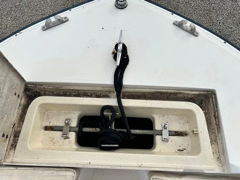 Slide: The Image of Anchor storage compartment on 1985 Grady-White 24 Fisherman boat. - 18