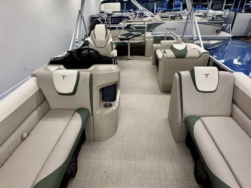 Slide: The Image of 2025 Tahoe LTZ 23 Elite boat interior with luxurious seating and modern design. - 19