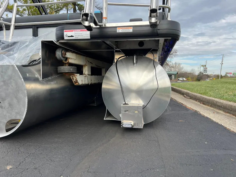 Slide: The Image of 2025 Godfrey Sweetwater 2286 sFLC TRI PWR STR pontoon boat underside view. - 6