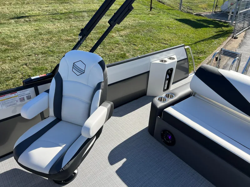 Slide: The Image of 2025 South Bay S 224 UL boat interior with plush seating and modern design. - 12