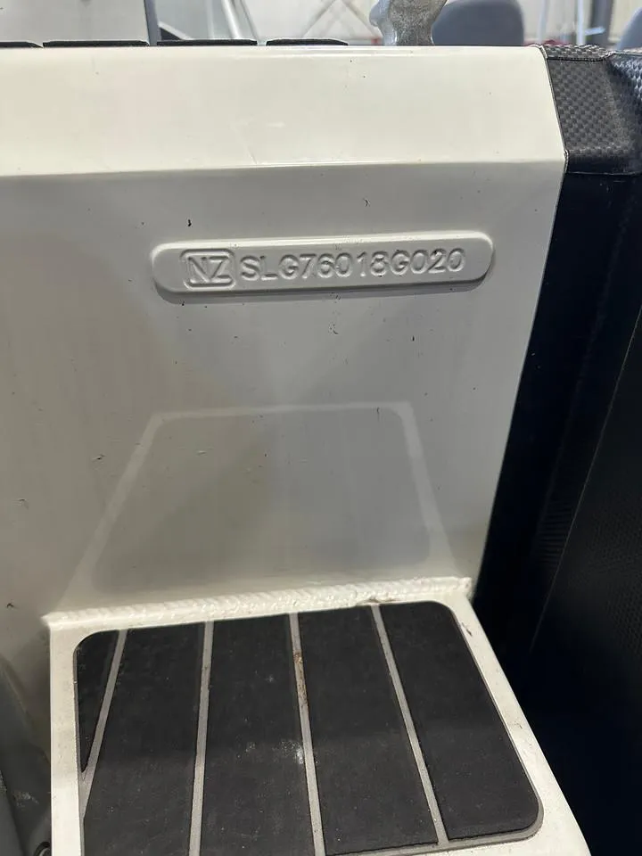 Slide: The Image of Sealegs 7.5 Semi Cabin 2020 model with serial number plate detail. - 14