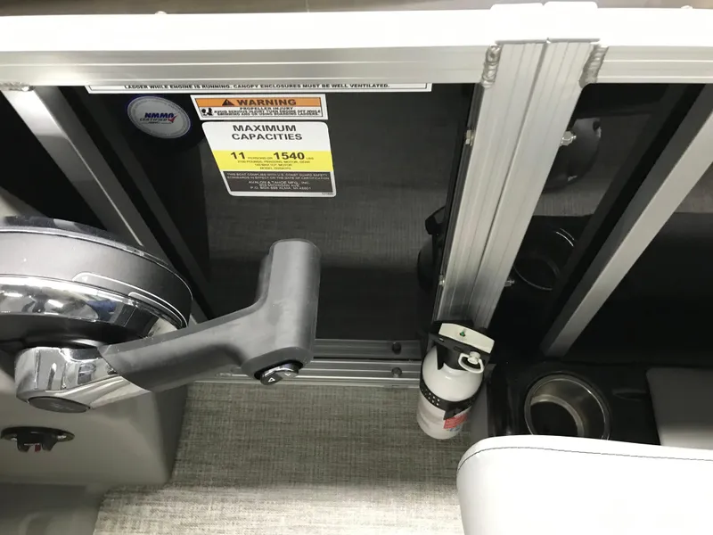 Slide: The Image of Control panel of 2025 Avalon GEOfish REAR FISH boat with capacity label. - 33