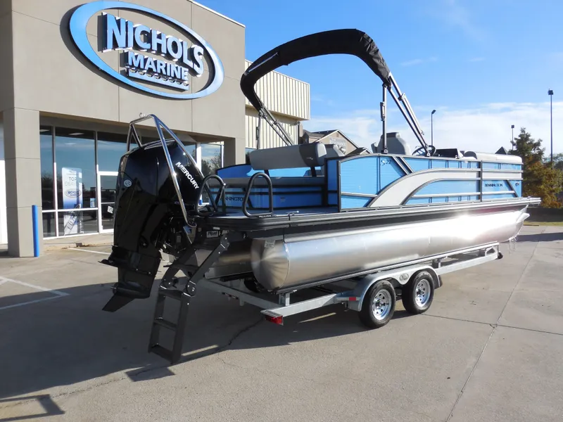 Slide: The Image of 2025 Bennington 22 SSB pontoon boat at Nichols Marine dealership. - 3