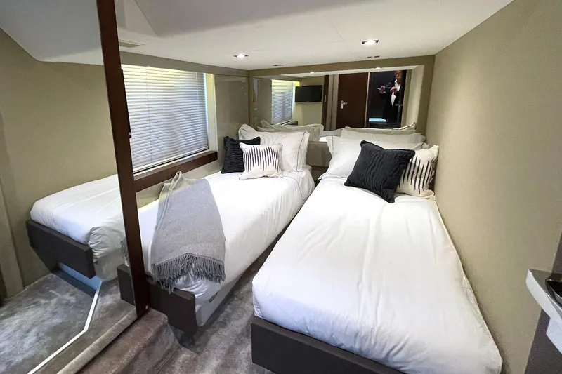 Slide: The Image of Luxurious twin bedroom in 2015 Fairline Targa 62 GT yacht. - 11