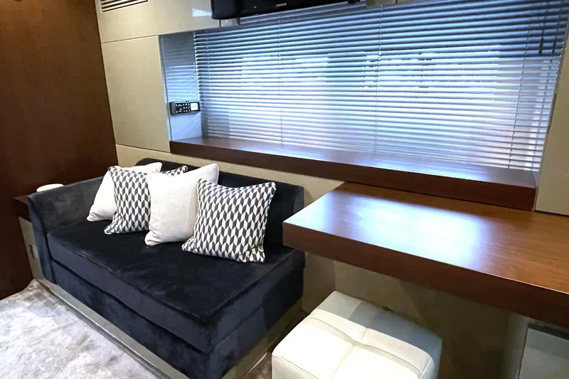 Slide: The Image of Luxurious interior of 2015 Fairline Targa 62 GT yacht with plush seating and modern decor. - 6