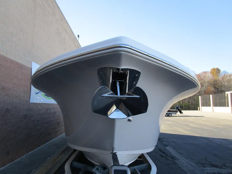 Slide: The Image of 2025 Sea Pro 292 Offshore boat front view, parked outdoors. - 39