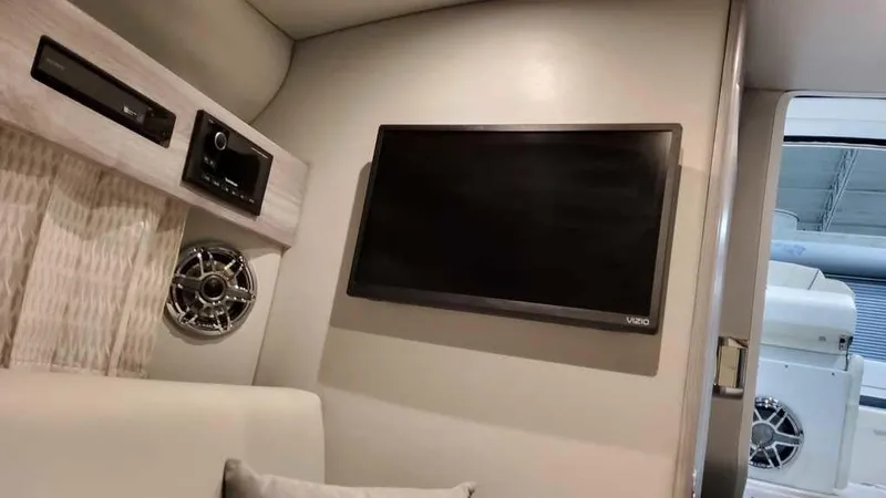 Slide: The Image of Interior of 2025 Formula 330 Crossover Bowrider with TV and audio system. - 29